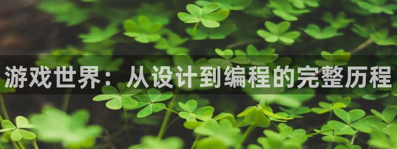 沐鸣2代理注册：游戏世界：从设计到编程的完整历程
